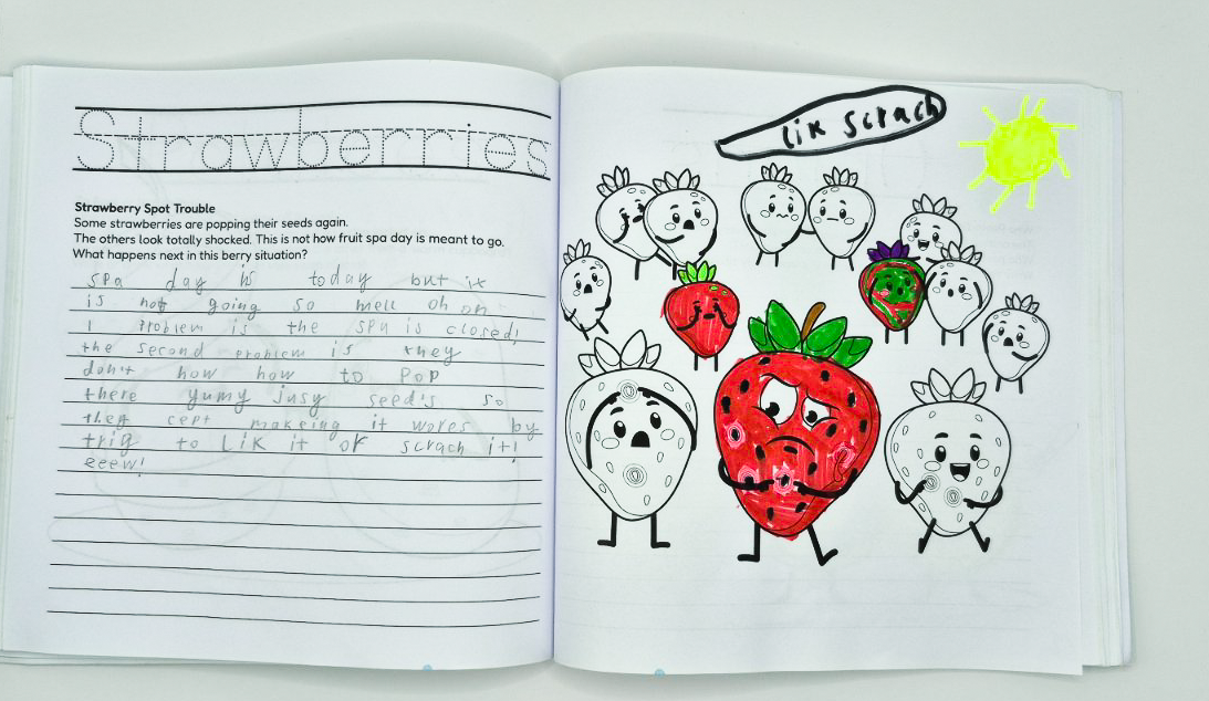 My Foodie Tales: Colour, Trace & Write Stories